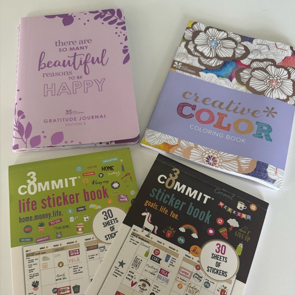 Erin Condren Purple Gratitude Journal and Creative Color Book Set